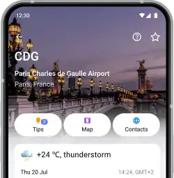 Navigate airports details preview