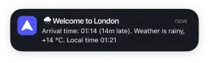 byAir arrival notification preview