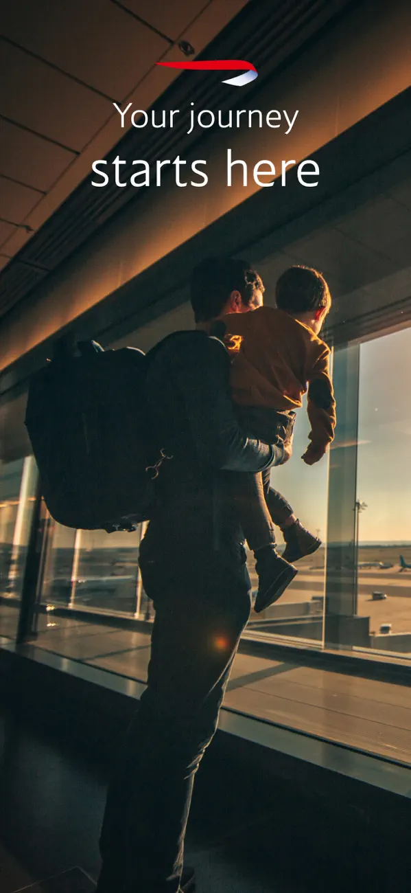 British Airways app travel screen